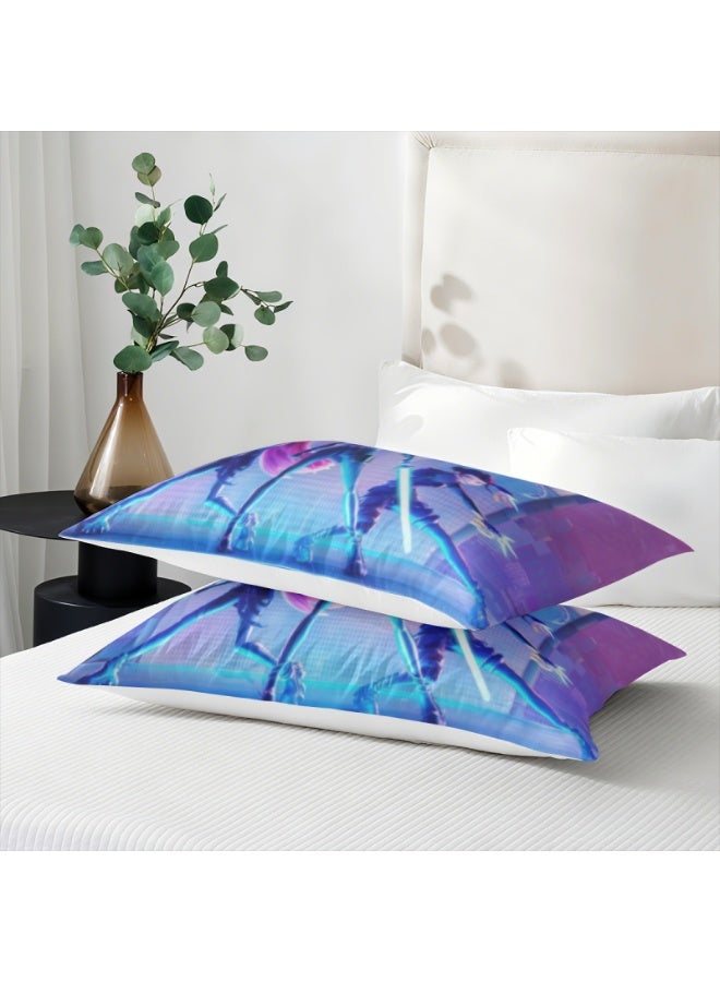 طقم سرير من ثلاث قطع بنقشة كارتون ك-بوب مصنوع من ألياف البوليستر المايكروفايبر الناعمة يشمل الغطاء ووسادتين (المقاس 150 سم × 200 سم) - Image 4